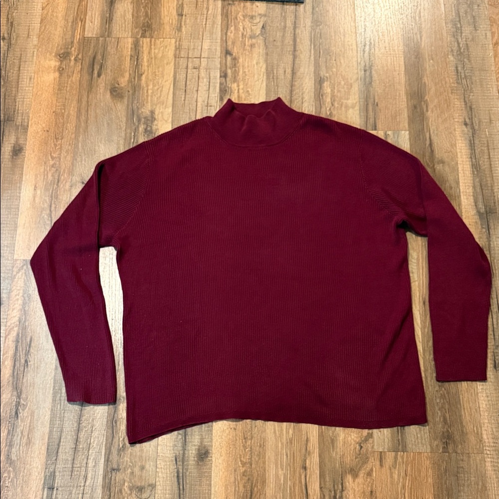 Coldwater Creek Burgundy Turtleneck Sweater